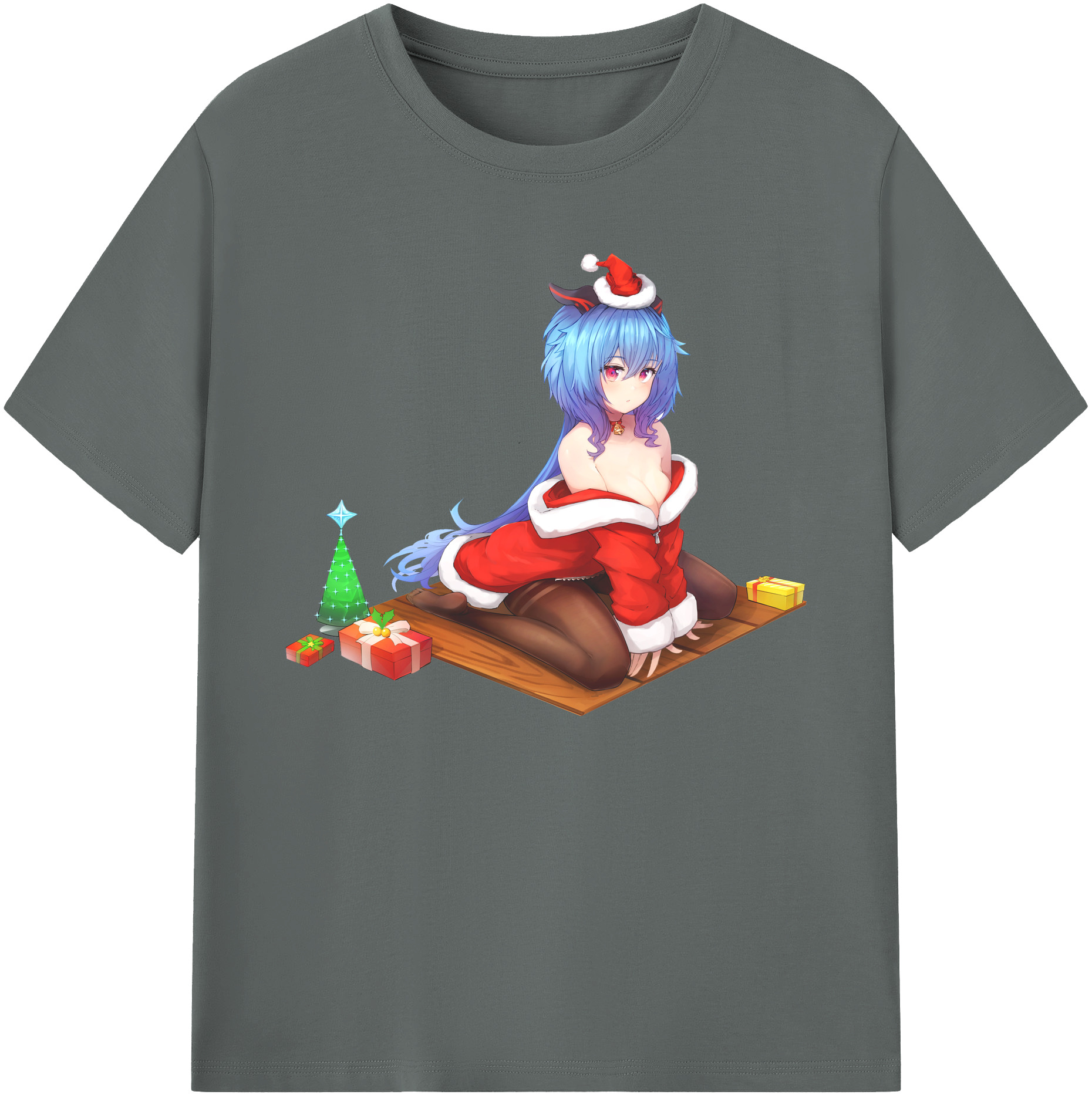 げんし神 甘雨 かんう genshin Ganyu 綿100％ メンズ半袖Tシャツ｜肌触りやわらか＆通気性
